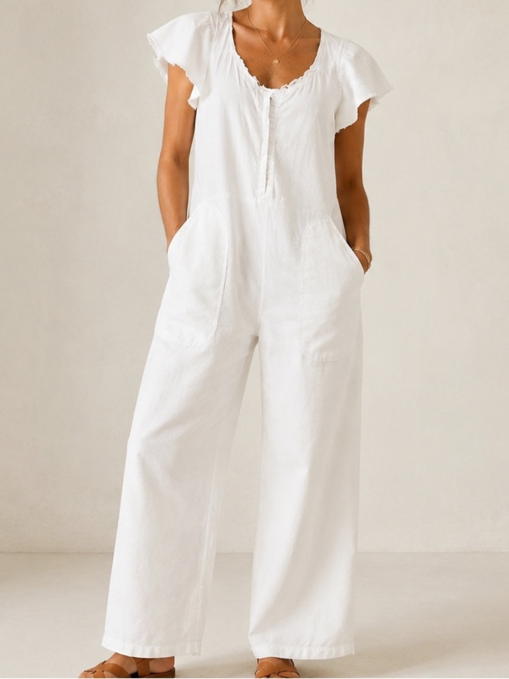 42. NWT Zara 100% cotton jumpsuit.